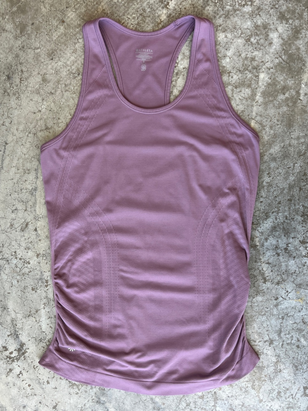 Athleta Speedlight Seamless Tank Purple Ruched Side Gripper Hem Women's Small